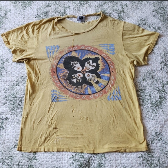 KISS Vintage Yellow Band Tee Size Medium - Picture 3 of 8
